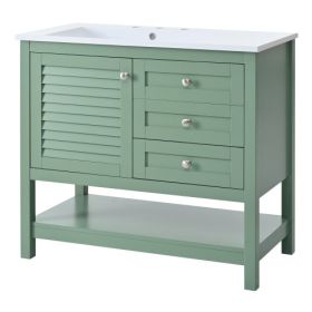 36'' Bathroom Vanity With Undermount Sink, Free Standing Vanity Set With 2 Drawers& Soft Closing Doors, Bathroom Storage Cabinet With Solid Wood Feet,