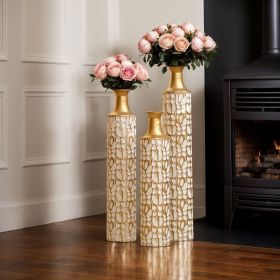 Floor Vases Gold Large Vases - 32/28/24 inch decorative high vases set of 3 for home decor Vintage Large vases representing twigs Twigs dried flo