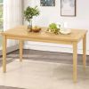 20 Inch x 35.5 Inch Outdoor Teak Wood Coffee Table with Slatted Tabletop for Balcony