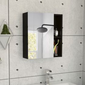Labelle Medicine Cabinet With Mirror; Five Internal Shelves; Single Door -Black