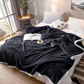 SOGA Black Throw Blanket Fleece Bed Sofa Comforter