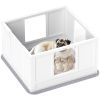 PawHut Whelping Box for Dogs with Waterproof Whelping Pad, Dog Whelping Pen with Clear Panels, Adjustable Entrance, Double Room, Non-slip Foot Pads