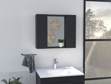 Artemisa Medicine Cabinet, Double Door, Mirror, One External Shelf -Black