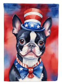 Boston Terrier Patriotic American Garden Flag Mailbox Flag Decorative Yard Flag Banner Outside Patio Artwork Yard Flower Beds, Garden Size, Multi
