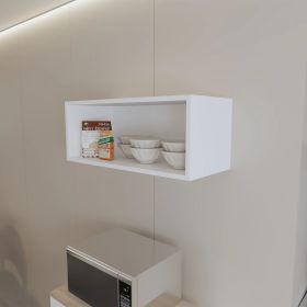 Black Rock Wall Cabinet with Open Storage
