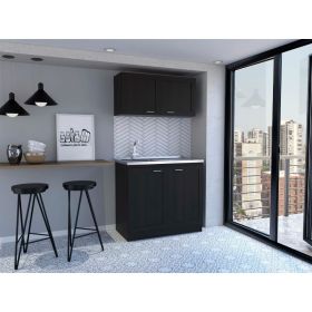Cabinet, Two Parts Set, Black