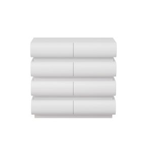 8 Drawer Dresser for Bedroom, White Dresser No Handle, Modern 8 Chest of Drawers with Wide Storage