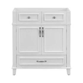 30'' Bathroom Vanity Without Top,Solid Wood Frame Bathroom Storage Cabinet With Soft Closing Doors,Frame Bathroom Storage Cabinet Only, Retro Style, W