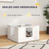 PawHut Whelping Box for Dogs with Waterproof Whelping Pad, Dog Whelping Pen with Clear Panels, Adjustable Entrance, Double Room, Non-slip Foot Pads
