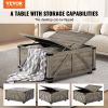 VEVOR Farmhouse Coffee Table, 36 Inch Hinged Square Coffee Table with Large Storage Compartment, Wooden Rustic Cocktail Table for Living Room, Bedroom