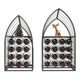 Sailboat Shaped Wine Cabinet Rack, 2 Piece Display Rack, Freestanding Wine Cabinet With Bottle Storage, Spirits And Wine Home Bar, Kitchen, Dining Roo