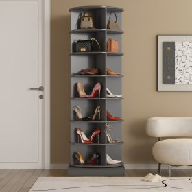 new 360 gray rotating shoe cabinet with 7 layers can accommodate up to 28 Paris shoes (Option: Gray)
