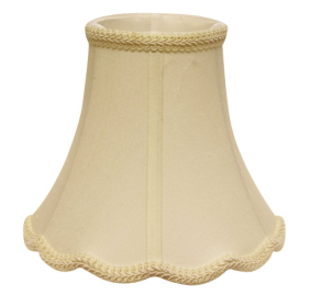 Slant Scallop Bell Softback Lampshade With Washer Fitter, Egg (Color: White)