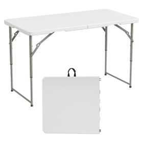 Only Supports Self Pickup  Folding Table, 8 Feet Heavy Duty Folding Semi-utility Table For Indoor And Outdoor Use, Suitable For Camping, Picnics, Part (Color: White)