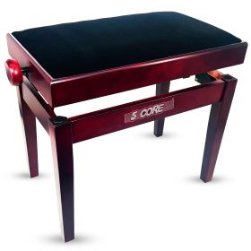 5 Core Adjustable Piano Bench Thick 3.25" Solid Wood Keyboard Stool Heavy Duty Musician Chair (sku: PNB 480 BR)
