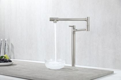Pot Filler Faucet with Extension Shank (Color: Brushed Nickel)