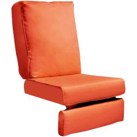 Indoor Outdoor Recliner Replacement Cushion;  Patio Furniture Chair Sofa Washable Cushion Deep Seat;  UV Protected;  Fade Protected and Water Spi (Color: Orange)