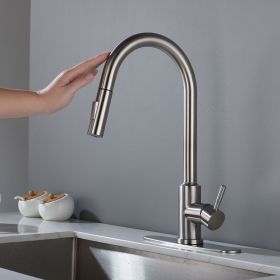 Touch Kitchen Faucet with Pull Down Sprayer RT (Color: Nickel)