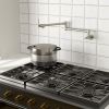Double 360Â° Rotatable Joints Traditional Wall Mount Stove Swing Arm Folding Pot Filler Kitchen Faucet Double Handle with Spare Ceramic Valve