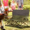 Oversized Camping Chair Folding Loveseat Camping Couch with Cup Holders & Thick Padding