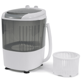 Only Supports Self Pickup  Mini Washer, Portable, With Spin Dryer, 5.5 Lb Capacity Washer, Spin Timer Control, Compact Washer For Homes, Apartments, R (Option: White grain)